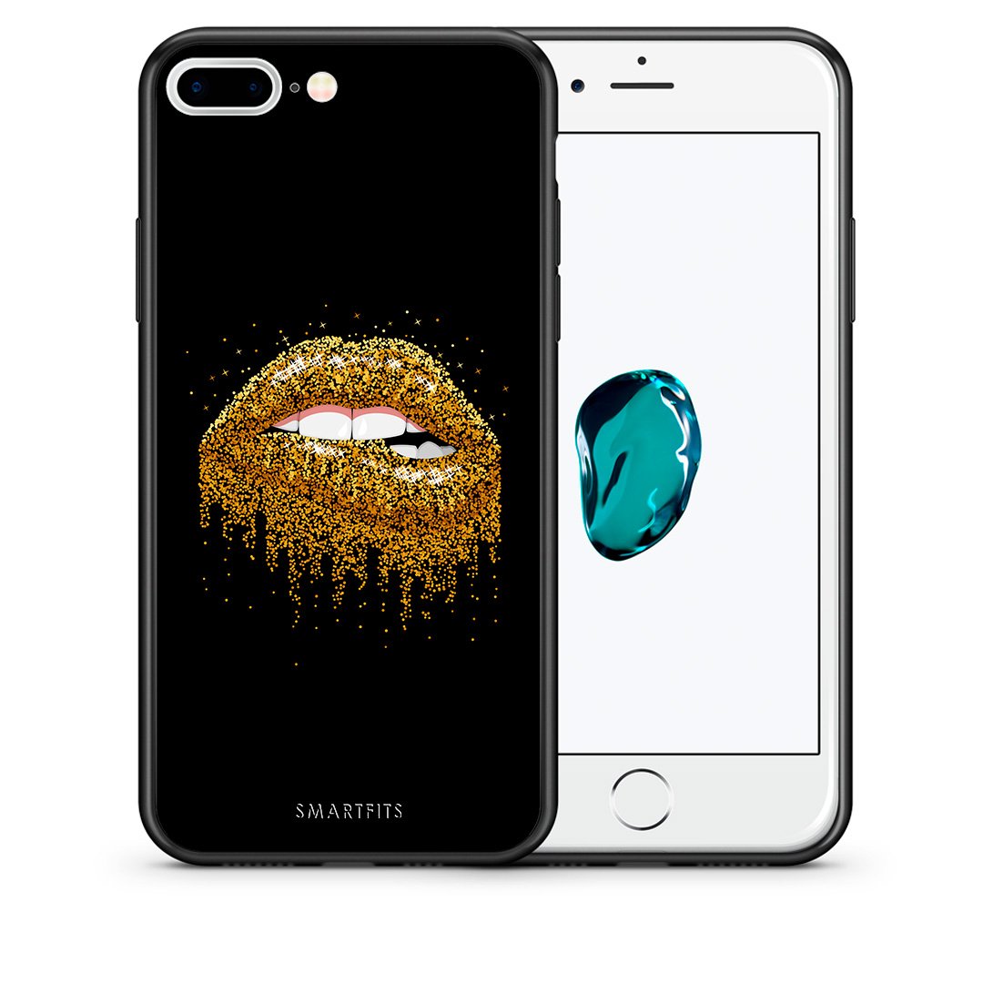 Θήκη iPhone 7 Plus/8 Plus Golden Valentine από τη Smartfits με σχέδιο στο πίσω μέρος και μαύρο περίβλημα | iPhone 7 Plus/8 Plus Golden Valentine case with colorful back and black bezels