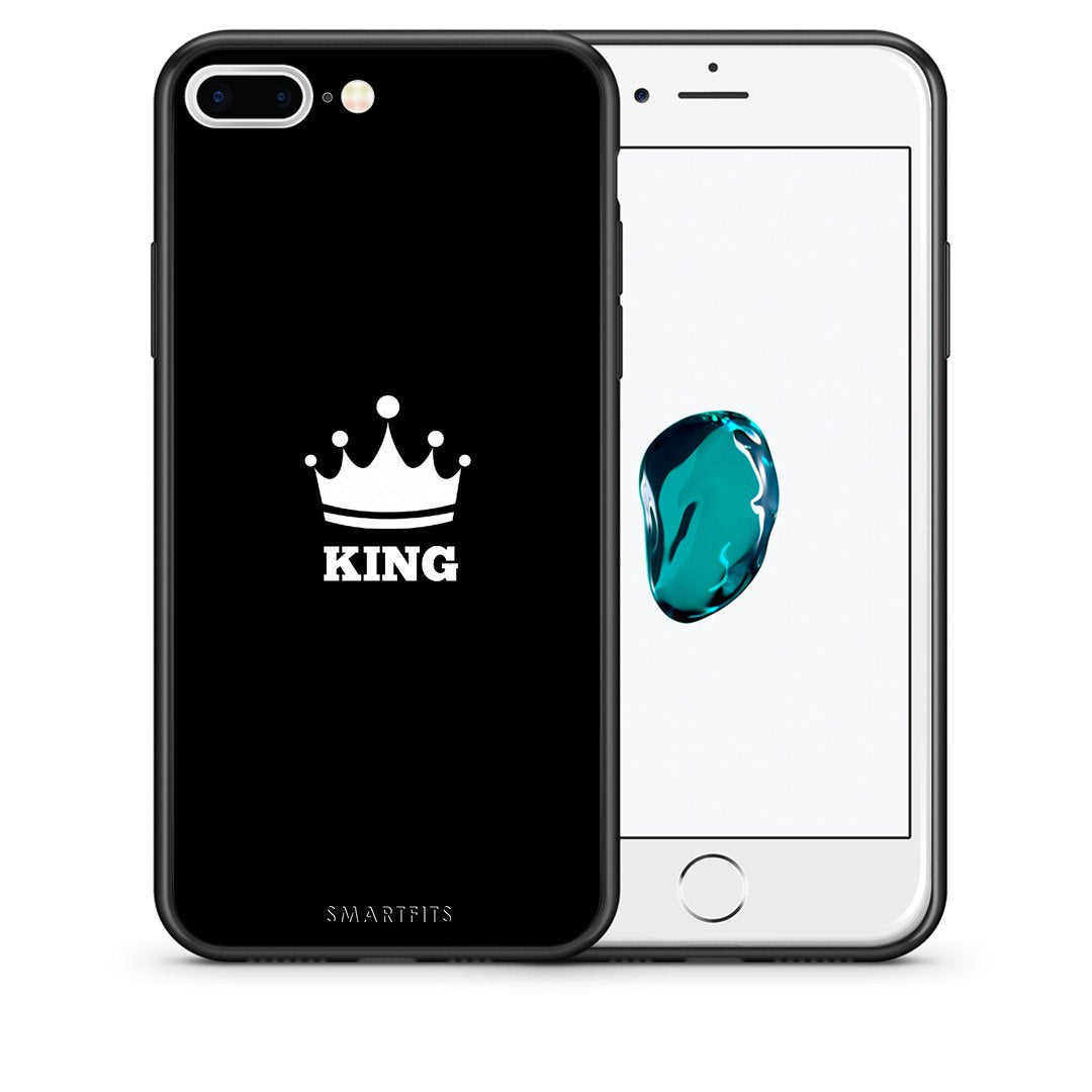 Θήκη iPhone 7 Plus/8 Plus King Valentine από τη Smartfits με σχέδιο στο πίσω μέρος και μαύρο περίβλημα | iPhone 7 Plus/8 Plus King Valentine case with colorful back and black bezels