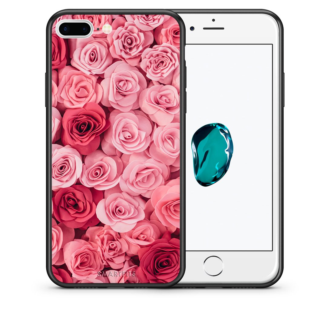 Θήκη iPhone 7 Plus/8 Plus RoseGarden Valentine από τη Smartfits με σχέδιο στο πίσω μέρος και μαύρο περίβλημα | iPhone 7 Plus/8 Plus RoseGarden Valentine case with colorful back and black bezels