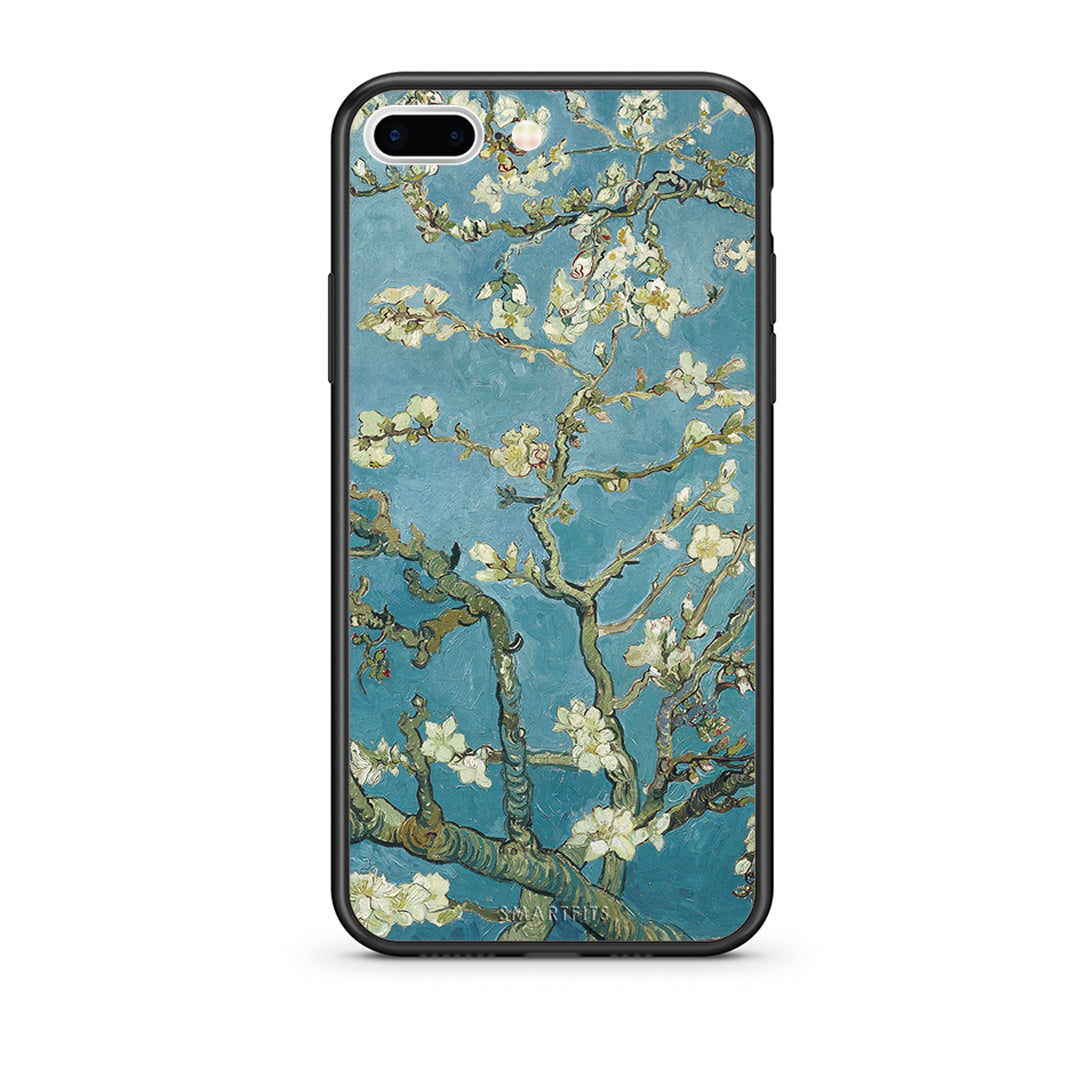 iPhone 7 Plus/8 Plus White Blossoms θήκη από τη Smartfits με σχέδιο στο πίσω μέρος και μαύρο περίβλημα | Smartphone case with colorful back and black bezels by Smartfits