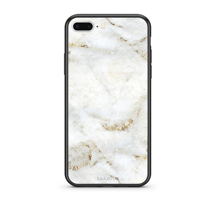 iPhone 7 Plus/8 Plus White Gold Marble θήκη από τη Smartfits με σχέδιο στο πίσω μέρος και μαύρο περίβλημα | Smartphone case with colorful back and black bezels by Smartfits