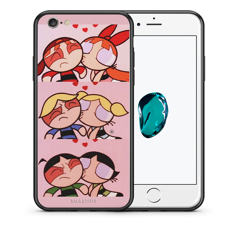 Θήκη Αγίου Βαλεντίνου iPhone 6 / 6s Puff Love από τη Smartfits με σχέδιο στο πίσω μέρος και μαύρο περίβλημα | iPhone 6 / 6s Puff Love case with colorful back and black bezels