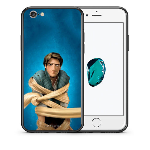 Θήκη Αγίου Βαλεντίνου iPhone 6 / 6s Tangled 1 από τη Smartfits με σχέδιο στο πίσω μέρος και μαύρο περίβλημα | iPhone 6 / 6s Tangled 1 case with colorful back and black bezels
