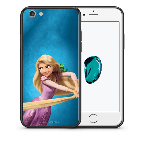 Θήκη Αγίου Βαλεντίνου iPhone 6 / 6s Tangled 2 από τη Smartfits με σχέδιο στο πίσω μέρος και μαύρο περίβλημα | iPhone 6 / 6s Tangled 2 case with colorful back and black bezels