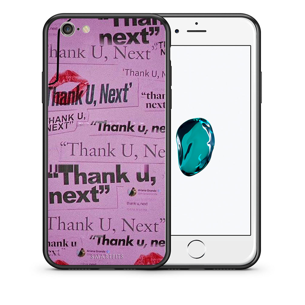 Θήκη Αγίου Βαλεντίνου iPhone 6 / 6s Thank You Next από τη Smartfits με σχέδιο στο πίσω μέρος και μαύρο περίβλημα | iPhone 6 / 6s Thank You Next case with colorful back and black bezels