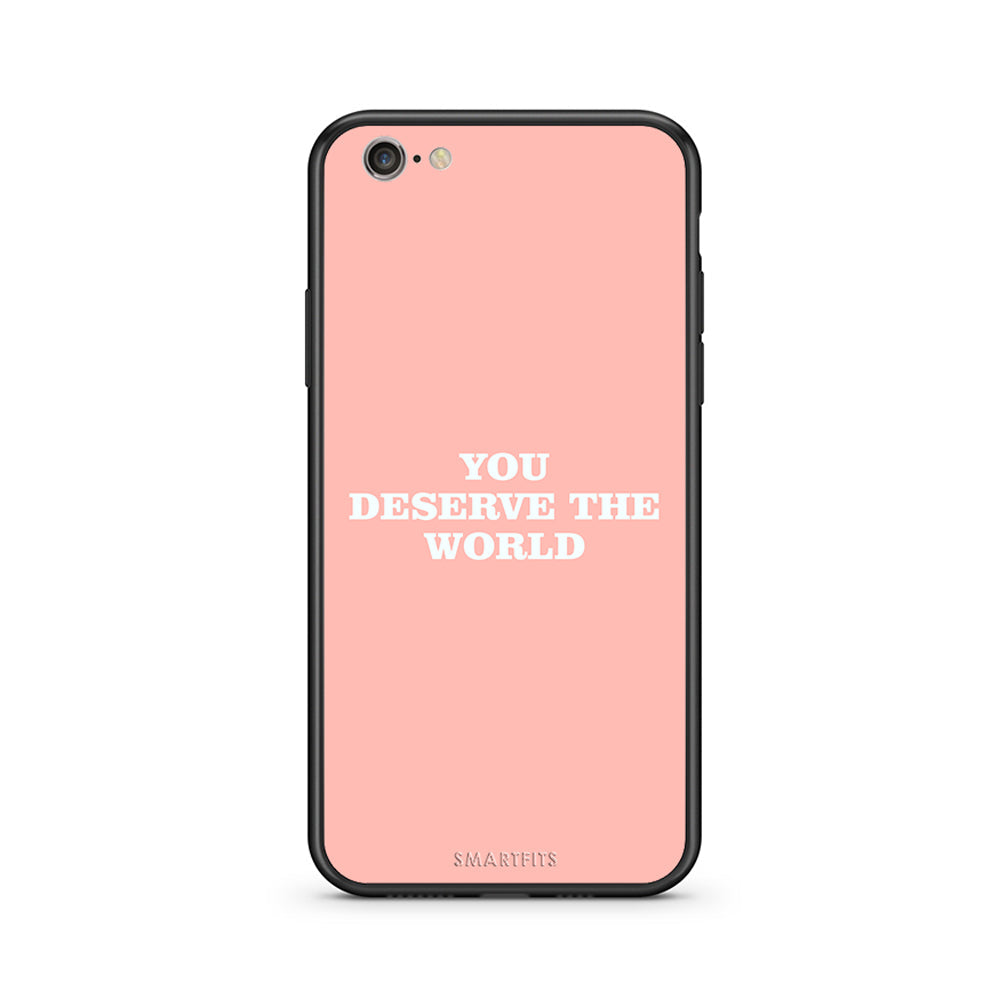iPhone 7 / 8 You Deserve The World Θήκη Αγίου Βαλεντίνου από τη Smartfits με σχέδιο στο πίσω μέρος και μαύρο περίβλημα | Smartphone case with colorful back and black bezels by Smartfits