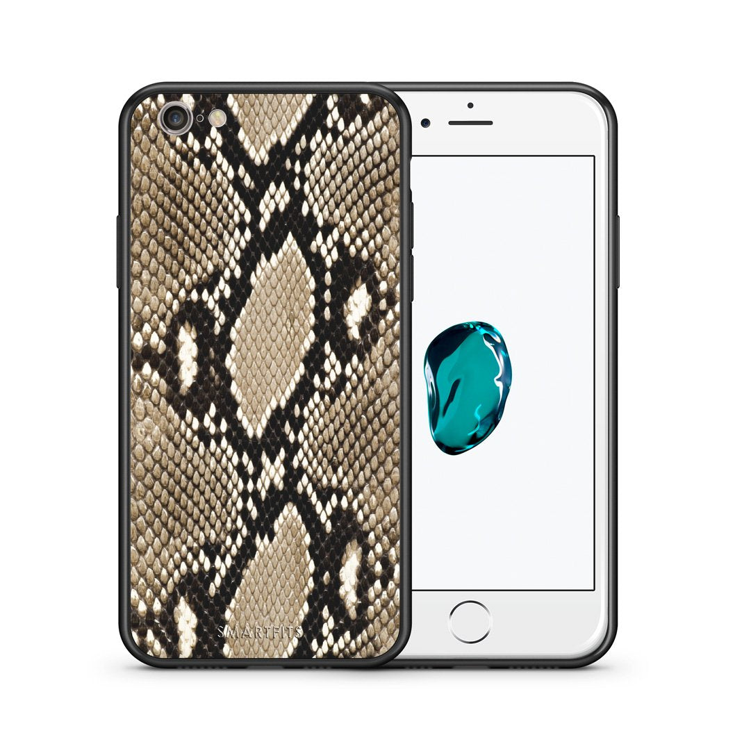 Θήκη iPhone 6/6s Fashion Snake Animal από τη Smartfits με σχέδιο στο πίσω μέρος και μαύρο περίβλημα | iPhone 6/6s Fashion Snake Animal case with colorful back and black bezels