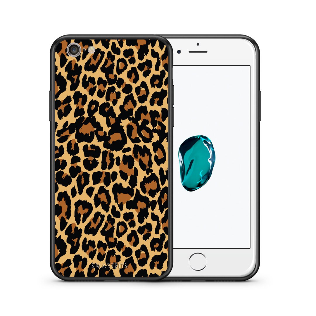 Θήκη iPhone 7/8/SE 2020 Leopard Animal από τη Smartfits με σχέδιο στο πίσω μέρος και μαύρο περίβλημα | iPhone 7/8/SE 2020 Leopard Animal case with colorful back and black bezels