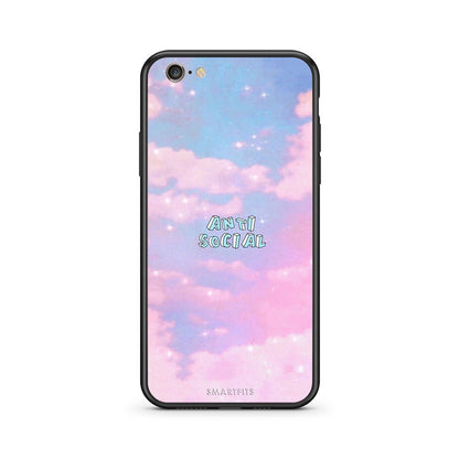 iphone 6 6s Anti Social Θήκη Αγίου Βαλεντίνου από τη Smartfits με σχέδιο στο πίσω μέρος και μαύρο περίβλημα | Smartphone case with colorful back and black bezels by Smartfits