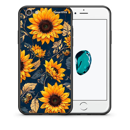 Θήκη iPhone 6 / 6s Autumn Sunflowers από τη Smartfits με σχέδιο στο πίσω μέρος και μαύρο περίβλημα | iPhone 6 / 6s Autumn Sunflowers case with colorful back and black bezels