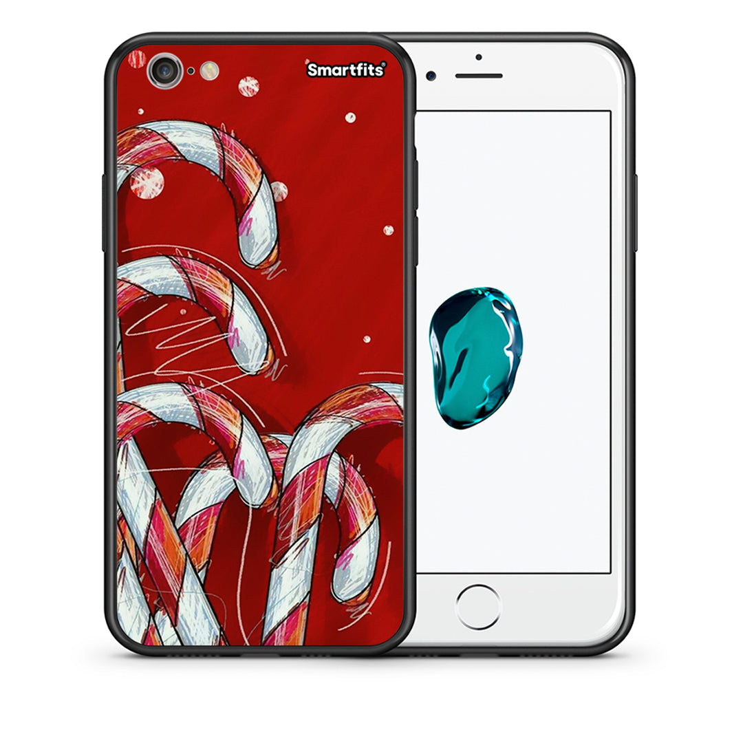 Θήκη iPhone 6 Plus/6s Plus Candy Cane από τη Smartfits με σχέδιο στο πίσω μέρος και μαύρο περίβλημα | iPhone 6 Plus/6s Plus Candy Cane case with colorful back and black bezels