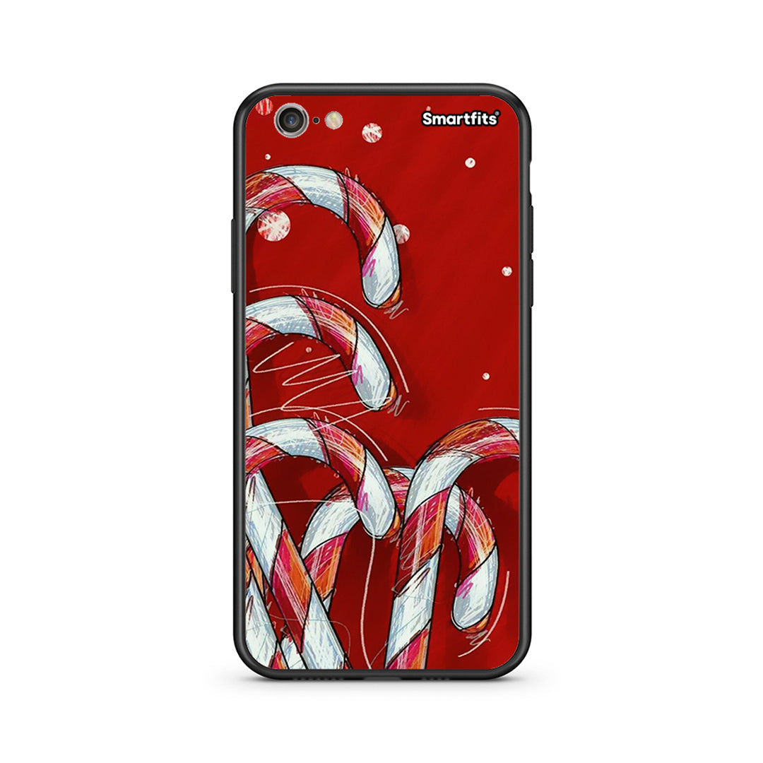 iphone 6 plus 6s plus Candy Cane θήκη από τη Smartfits με σχέδιο στο πίσω μέρος και μαύρο περίβλημα | Smartphone case with colorful back and black bezels by Smartfits