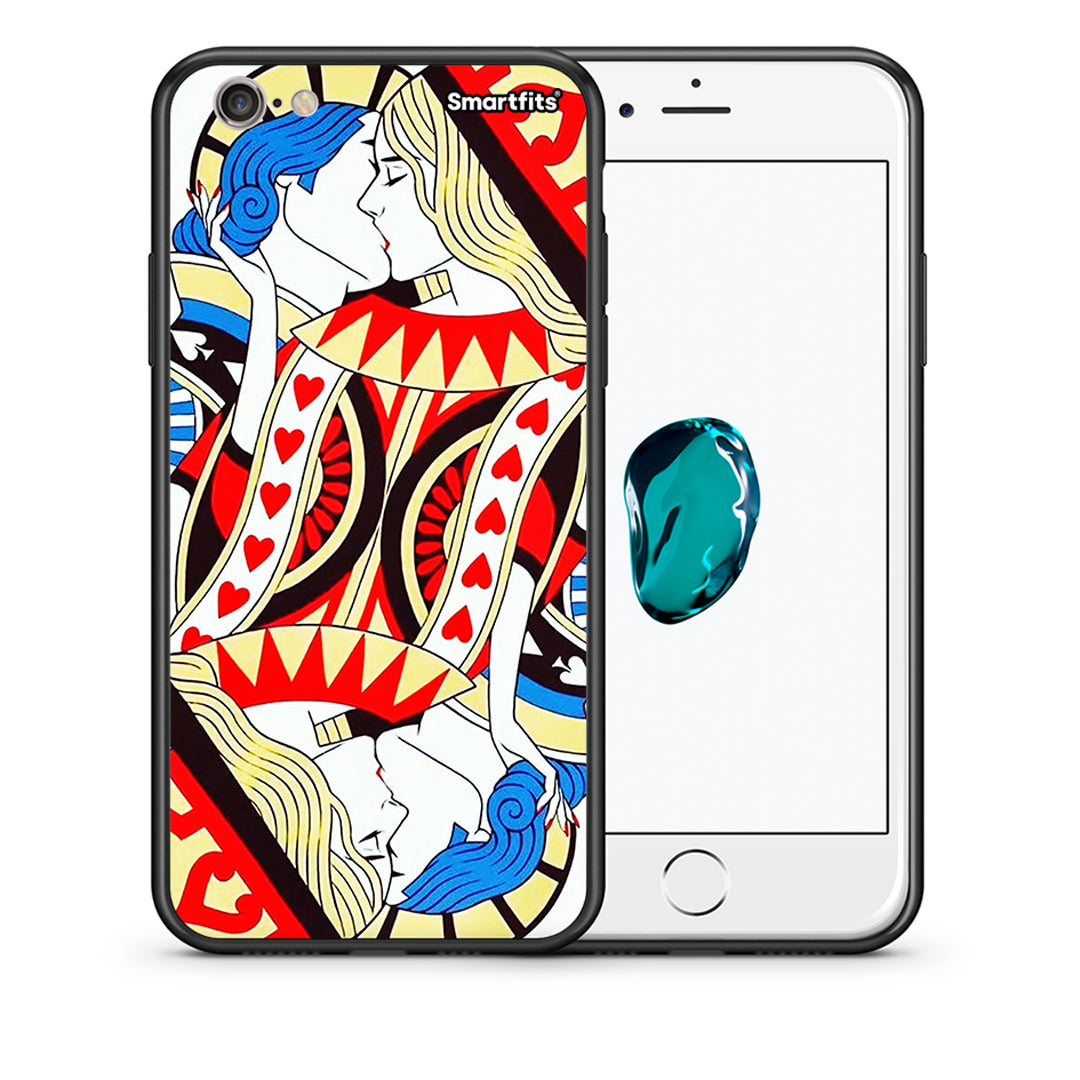 Θήκη iPhone 6 Plus/6s Plus Card Love από τη Smartfits με σχέδιο στο πίσω μέρος και μαύρο περίβλημα | iPhone 6 Plus/6s Plus Card Love case with colorful back and black bezels
