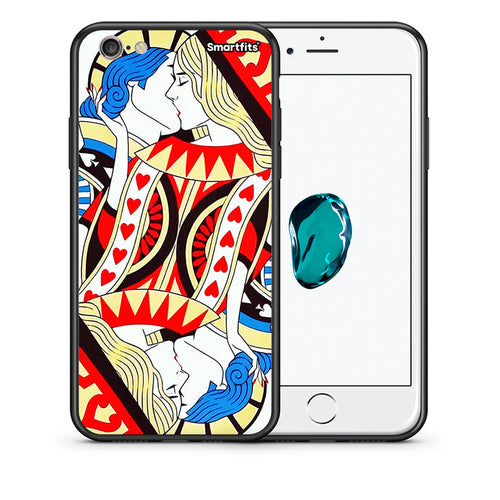 Θήκη iPhone 6/6s Card Love από τη Smartfits με σχέδιο στο πίσω μέρος και μαύρο περίβλημα | iPhone 6/6s Card Love case with colorful back and black bezels