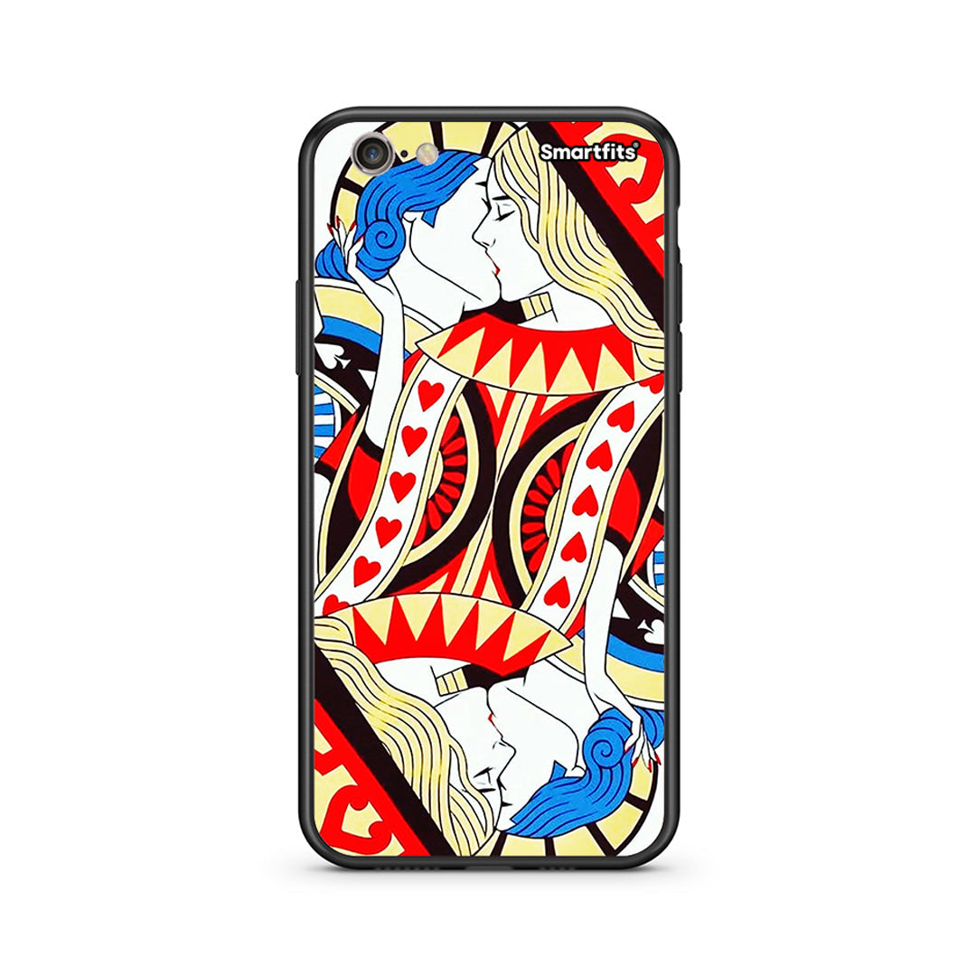 iphone 6 6s Card Love θήκη από τη Smartfits με σχέδιο στο πίσω μέρος και μαύρο περίβλημα | Smartphone case with colorful back and black bezels by Smartfits