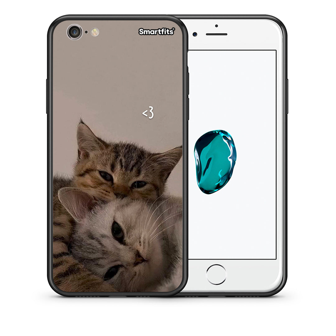 Θήκη iPhone 6 / 6s Cats In Love από τη Smartfits με σχέδιο στο πίσω μέρος και μαύρο περίβλημα | iPhone 6 / 6s Cats In Love case with colorful back and black bezels