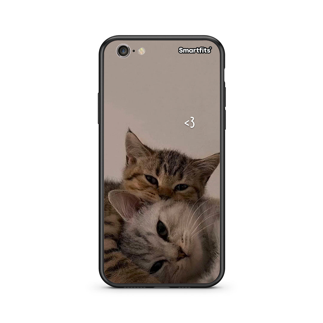 iphone 6 6s Cats In Love Θήκη από τη Smartfits με σχέδιο στο πίσω μέρος και μαύρο περίβλημα | Smartphone case with colorful back and black bezels by Smartfits