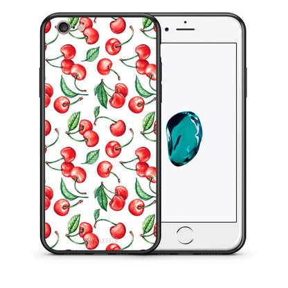 Θήκη iPhone 7/8/SE 2020 Cherry Summer από τη Smartfits με σχέδιο στο πίσω μέρος και μαύρο περίβλημα | iPhone 7/8/SE 2020 Cherry Summer case with colorful back and black bezels