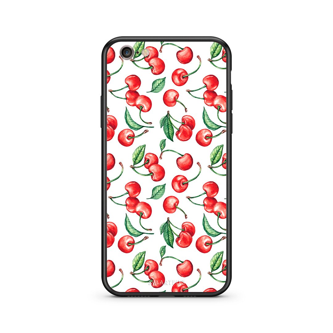iPhone 7/8 Cherry Summer θήκη από τη Smartfits με σχέδιο στο πίσω μέρος και μαύρο περίβλημα | Smartphone case with colorful back and black bezels by Smartfits