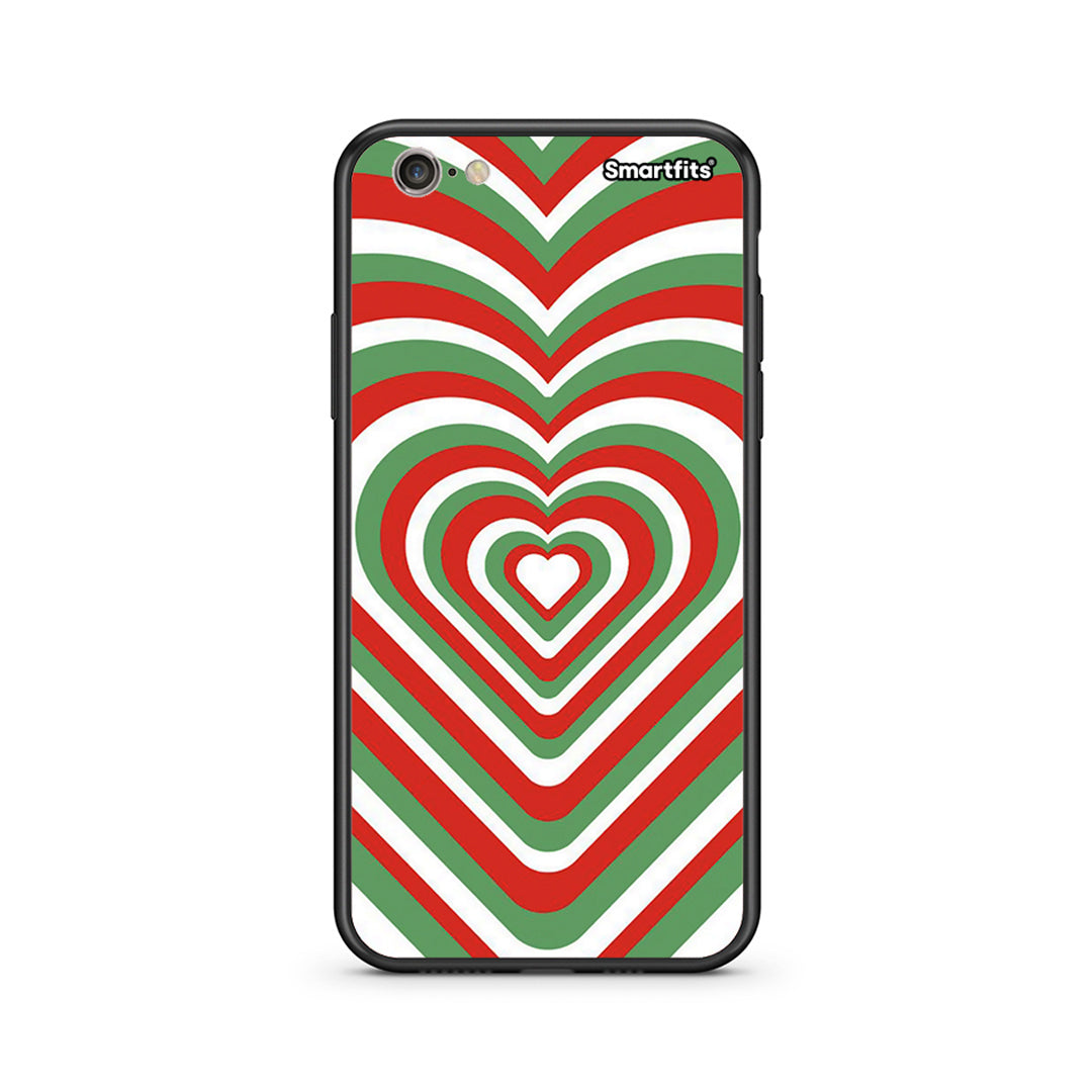iphone 6 plus 6s plus Christmas Hearts θήκη από τη Smartfits με σχέδιο στο πίσω μέρος και μαύρο περίβλημα | Smartphone case with colorful back and black bezels by Smartfits
