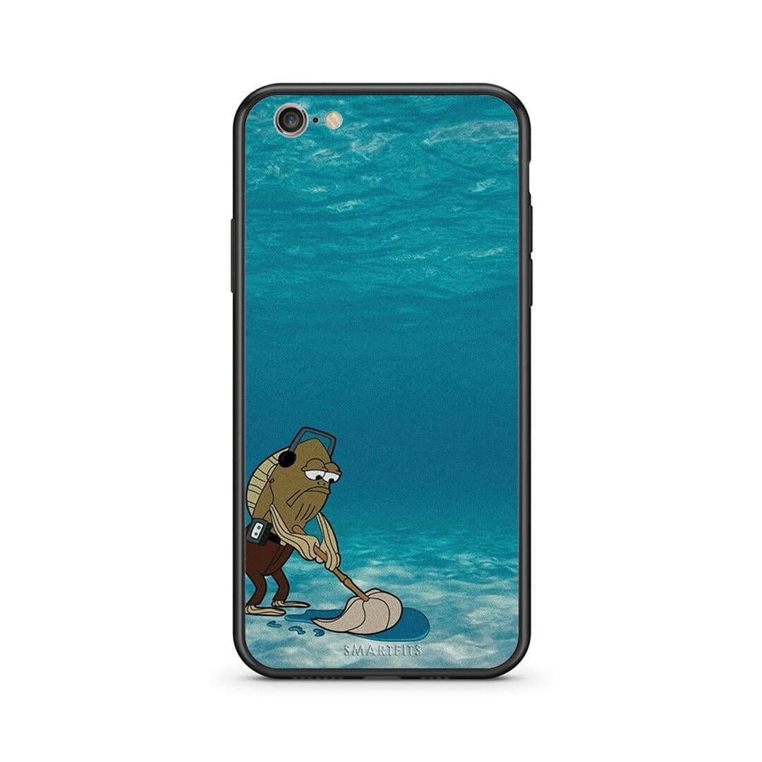 iphone 6 6s Clean The Ocean Θήκη από τη Smartfits με σχέδιο στο πίσω μέρος και μαύρο περίβλημα | Smartphone case with colorful back and black bezels by Smartfits