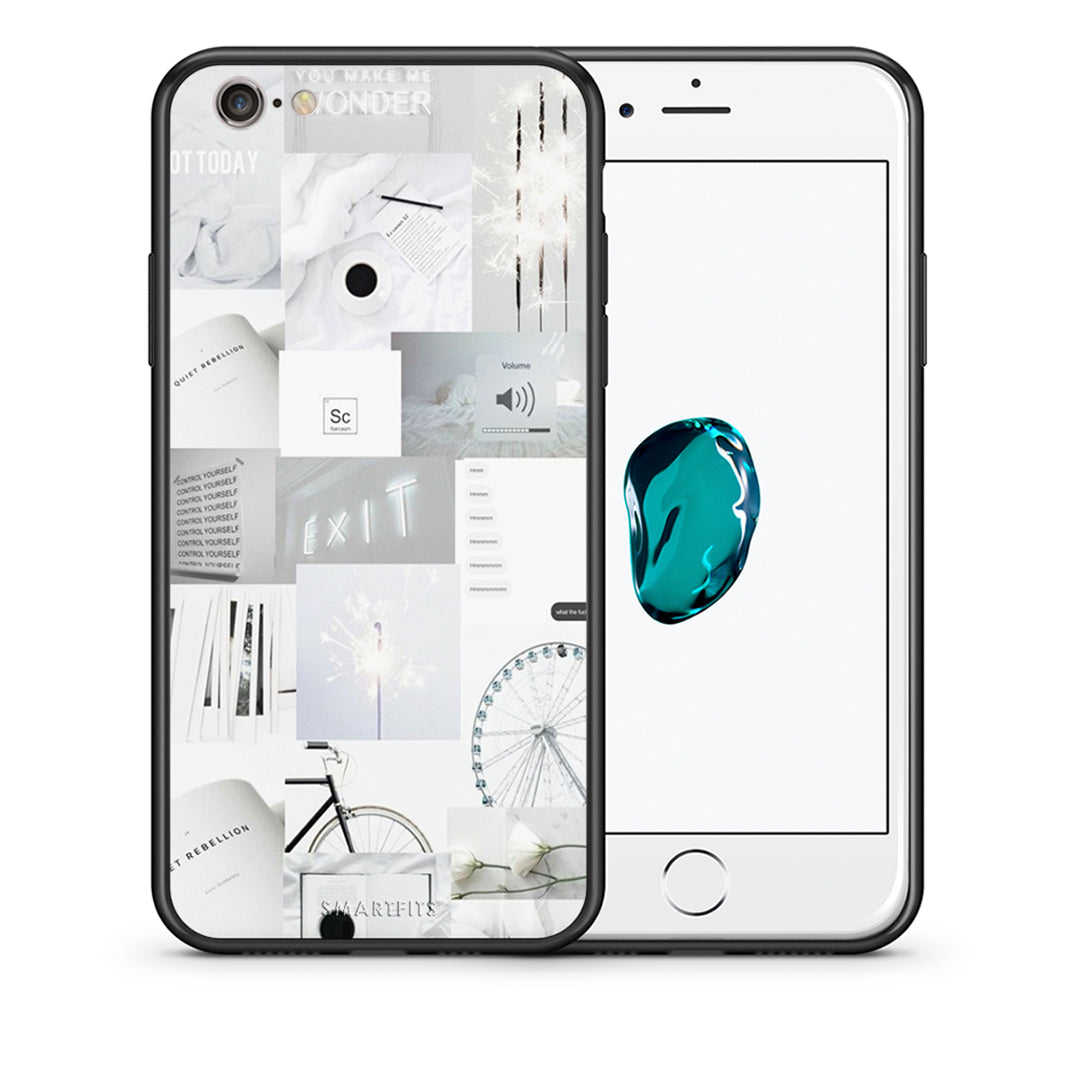 Θήκη Αγίου Βαλεντίνου iPhone 6 / 6s Collage Make Me Wonder από τη Smartfits με σχέδιο στο πίσω μέρος και μαύρο περίβλημα | iPhone 6 / 6s Collage Make Me Wonder case with colorful back and black bezels