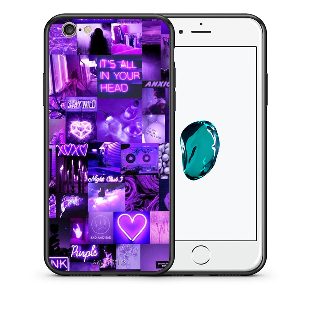 Θήκη Αγίου Βαλεντίνου iPhone 7 / 8 / SE 2020 Collage Stay Wild από τη Smartfits με σχέδιο στο πίσω μέρος και μαύρο περίβλημα | iPhone 7 / 8 / SE 2020 Collage Stay Wild case with colorful back and black bezels