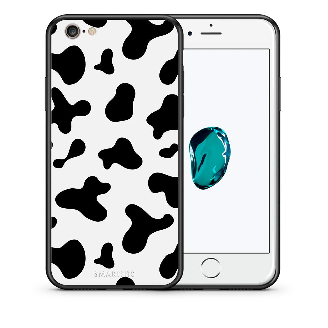 Θήκη iPhone 6/6s Cow Print από τη Smartfits με σχέδιο στο πίσω μέρος και μαύρο περίβλημα | iPhone 6/6s Cow Print case with colorful back and black bezels