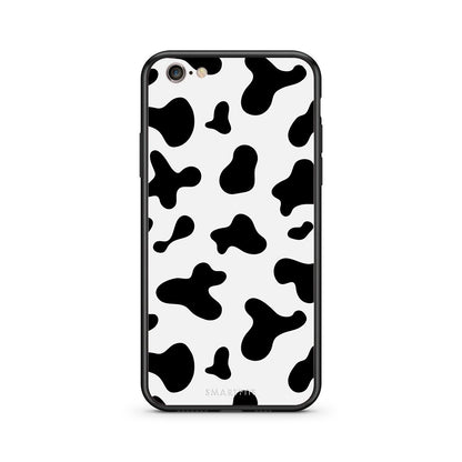 iphone 6 6s Cow Print θήκη από τη Smartfits με σχέδιο στο πίσω μέρος και μαύρο περίβλημα | Smartphone case with colorful back and black bezels by Smartfits