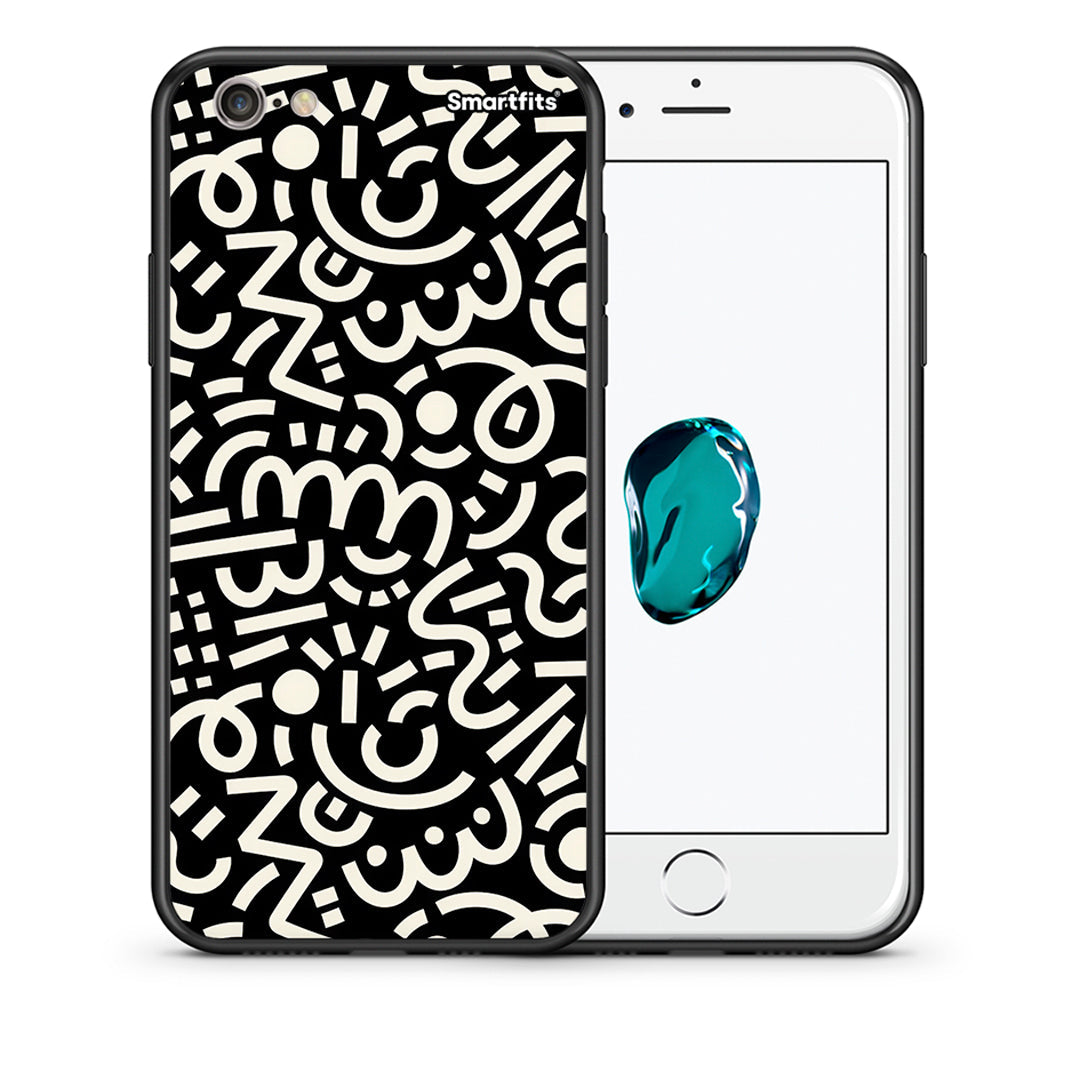 Θήκη iPhone 7 / 8 / SE 2020 Doodle Art από τη Smartfits με σχέδιο στο πίσω μέρος και μαύρο περίβλημα | iPhone 7 / 8 / SE 2020 Doodle Art case with colorful back and black bezels