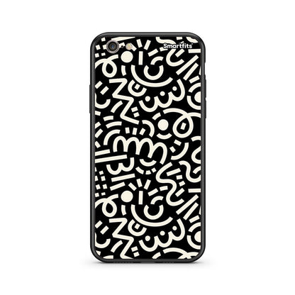 iphone 6 6s Doodle Art Θήκη από τη Smartfits με σχέδιο στο πίσω μέρος και μαύρο περίβλημα | Smartphone case with colorful back and black bezels by Smartfits