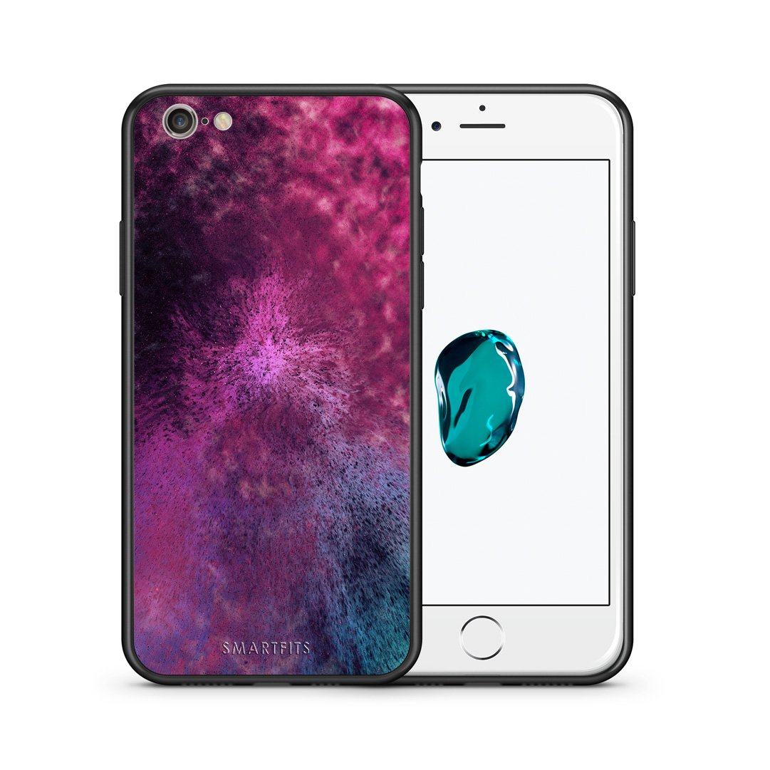 Θήκη iPhone 6/6s Aurora Galaxy από τη Smartfits με σχέδιο στο πίσω μέρος και μαύρο περίβλημα | iPhone 6/6s Aurora Galaxy case with colorful back and black bezels