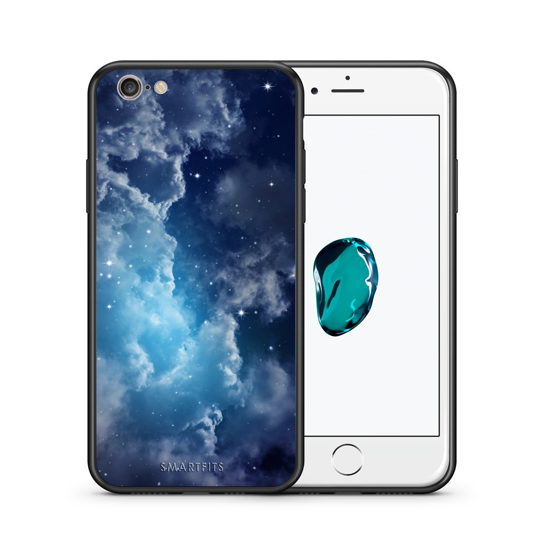 Θήκη iPhone 6/6s Blue Sky Galaxy από τη Smartfits με σχέδιο στο πίσω μέρος και μαύρο περίβλημα | iPhone 6/6s Blue Sky Galaxy case with colorful back and black bezels