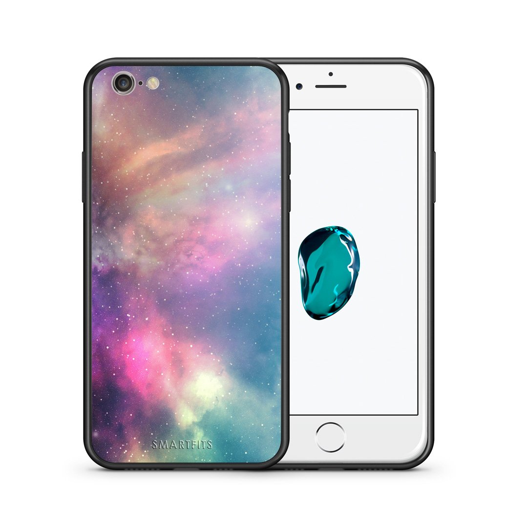 Θήκη iPhone 6 Plus/6s Plus Rainbow Galaxy από τη Smartfits με σχέδιο στο πίσω μέρος και μαύρο περίβλημα | iPhone 6 Plus/6s Plus Rainbow Galaxy case with colorful back and black bezels