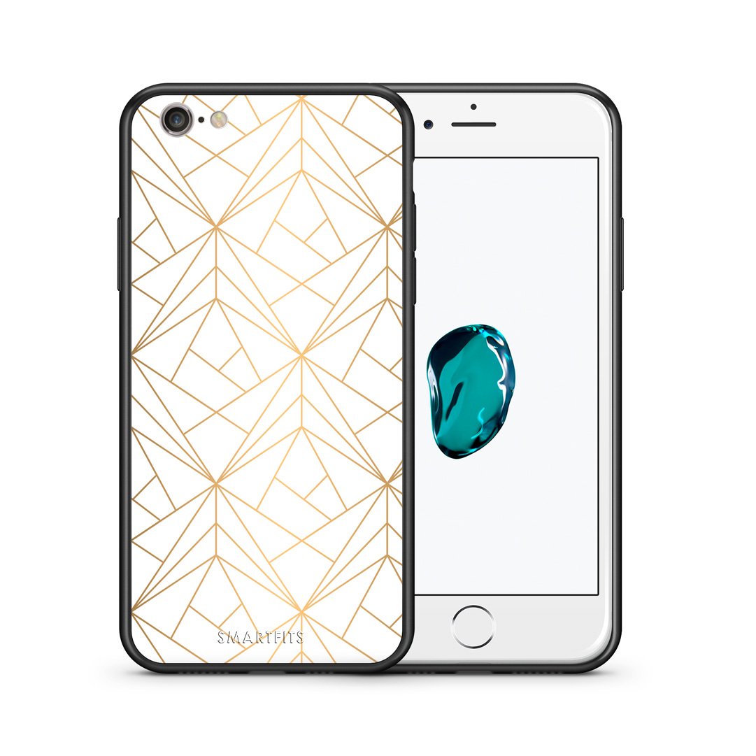 Θήκη iPhone 7/8/SE 2020 Luxury White Geometric από τη Smartfits με σχέδιο στο πίσω μέρος και μαύρο περίβλημα | iPhone 7/8/SE 2020 Luxury White Geometric case with colorful back and black bezels
