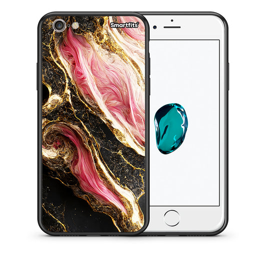 Θήκη iPhone 7/8/SE 2020 Glamorous Pink Marble από τη Smartfits με σχέδιο στο πίσω μέρος και μαύρο περίβλημα | iPhone 7/8/SE 2020 Glamorous Pink Marble case with colorful back and black bezels