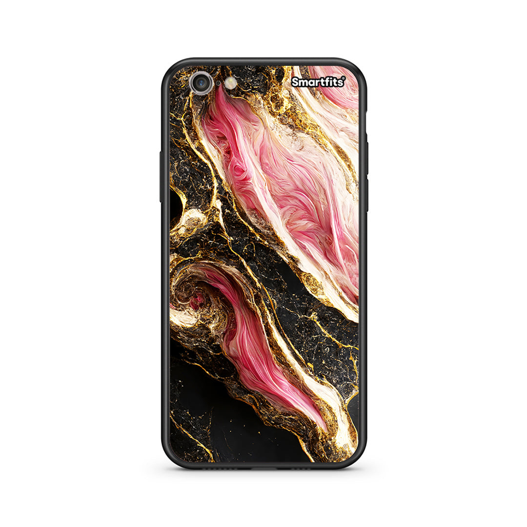 iphone 6 plus 6s plus Glamorous Pink Marble θήκη από τη Smartfits με σχέδιο στο πίσω μέρος και μαύρο περίβλημα | Smartphone case with colorful back and black bezels by Smartfits