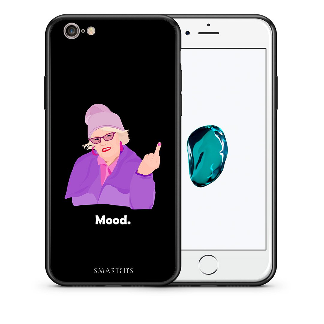 Θήκη iPhone 7/8/SE 2020 Grandma Mood Black από τη Smartfits με σχέδιο στο πίσω μέρος και μαύρο περίβλημα | iPhone 7/8/SE 2020 Grandma Mood Black case with colorful back and black bezels