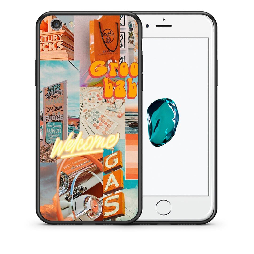 Θήκη Αγίου Βαλεντίνου iPhone 7 / 8 / SE 2020 Groovy Babe από τη Smartfits με σχέδιο στο πίσω μέρος και μαύρο περίβλημα | iPhone 7 / 8 / SE 2020 Groovy Babe case with colorful back and black bezels