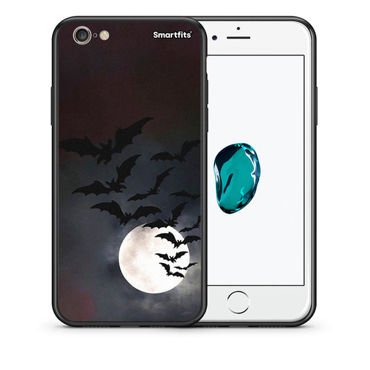 Θήκη iPhone 6 / 6s Halloween Bat Night από τη Smartfits με σχέδιο στο πίσω μέρος και μαύρο περίβλημα | iPhone 6 / 6s Halloween Bat Night case with colorful back and black bezels