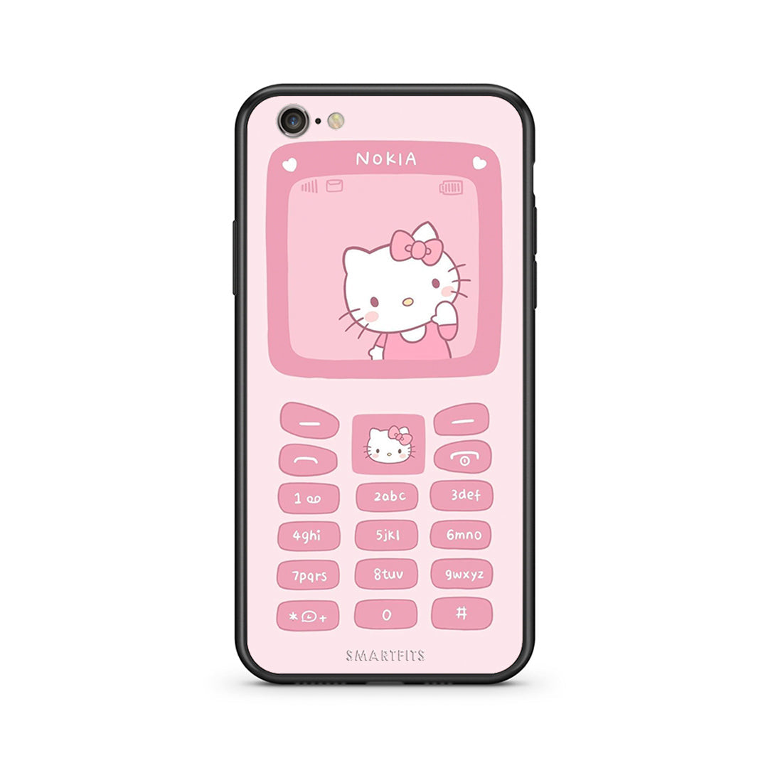 iphone 6 6s Hello Kitten Θήκη Αγίου Βαλεντίνου από τη Smartfits με σχέδιο στο πίσω μέρος και μαύρο περίβλημα | Smartphone case with colorful back and black bezels by Smartfits