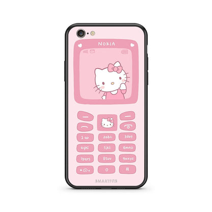 iPhone 7 / 8 Hello Kitten Θήκη Αγίου Βαλεντίνου από τη Smartfits με σχέδιο στο πίσω μέρος και μαύρο περίβλημα | Smartphone case with colorful back and black bezels by Smartfits