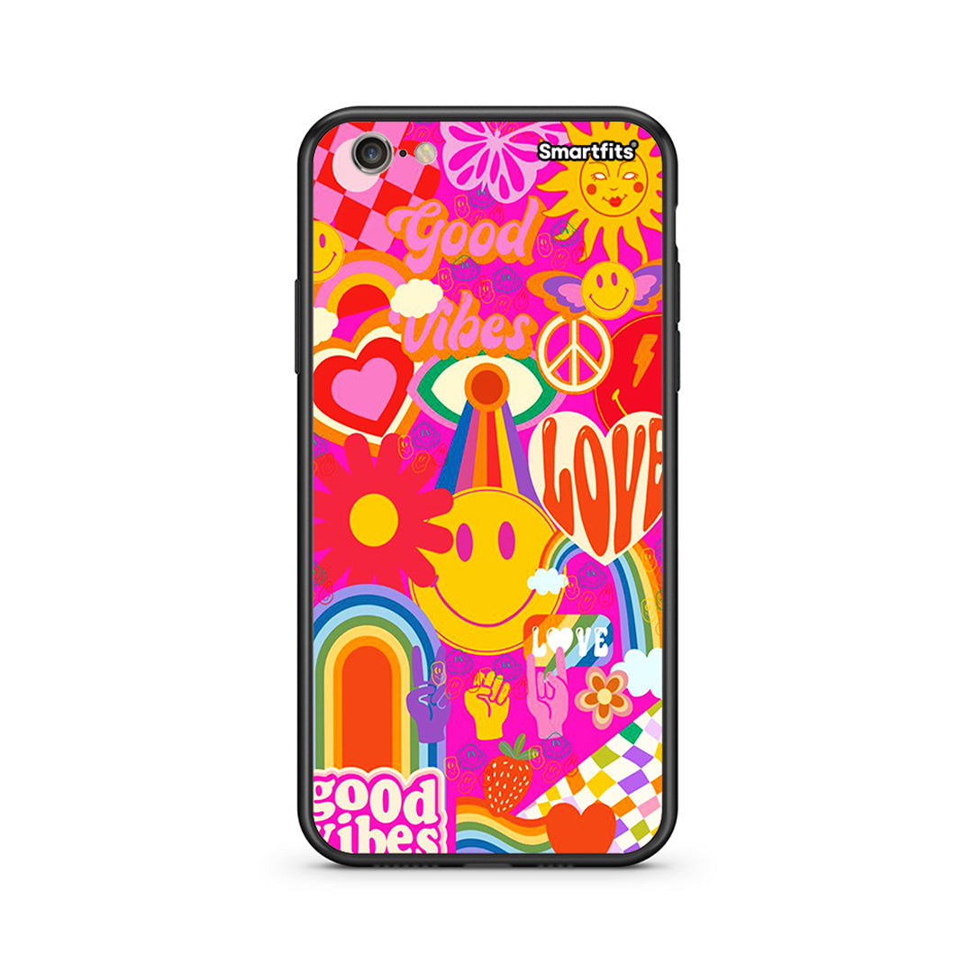 iphone 6 plus 6s plus Hippie Love θήκη από τη Smartfits με σχέδιο στο πίσω μέρος και μαύρο περίβλημα | Smartphone case with colorful back and black bezels by Smartfits