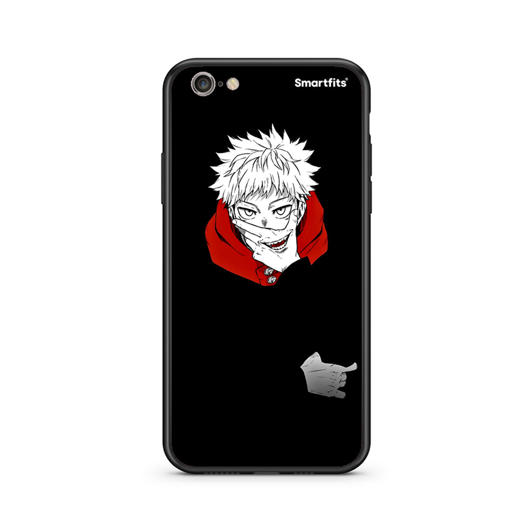 iphone 6 plus 6s plus Itadori Anime θήκη από τη Smartfits με σχέδιο στο πίσω μέρος και μαύρο περίβλημα | Smartphone case with colorful back and black bezels by Smartfits