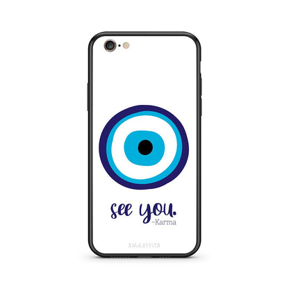 iphone 6 6s Karma Says θήκη από τη Smartfits με σχέδιο στο πίσω μέρος και μαύρο περίβλημα | Smartphone case with colorful back and black bezels by Smartfits