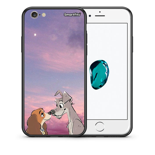 Θήκη iPhone 6/6s Lady And Tramp από τη Smartfits με σχέδιο στο πίσω μέρος και μαύρο περίβλημα | iPhone 6/6s Lady And Tramp case with colorful back and black bezels