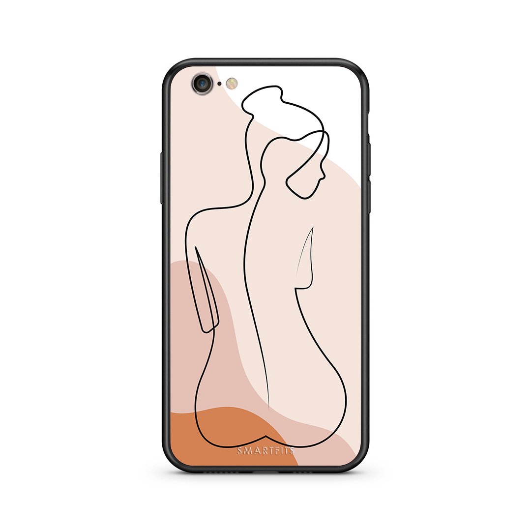 iphone 6 6s LineArt Woman θήκη από τη Smartfits με σχέδιο στο πίσω μέρος και μαύρο περίβλημα | Smartphone case with colorful back and black bezels by Smartfits