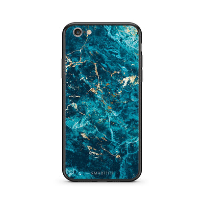 iPhone 7/8 Marble Blue θήκη από τη Smartfits με σχέδιο στο πίσω μέρος και μαύρο περίβλημα | Smartphone case with colorful back and black bezels by Smartfits