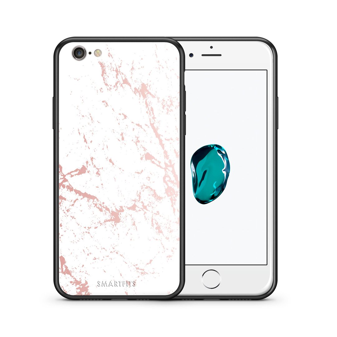 Θήκη iPhone 7/8/SE 2020 Pink Splash Marble από τη Smartfits με σχέδιο στο πίσω μέρος και μαύρο περίβλημα | iPhone 7/8/SE 2020 Pink Splash Marble case with colorful back and black bezels