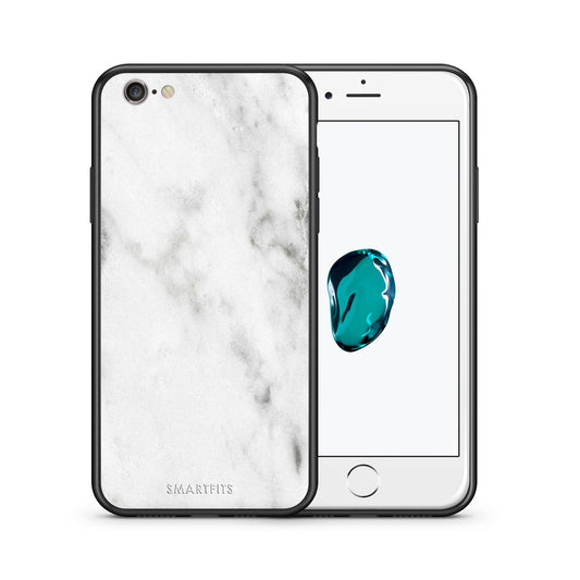 Θήκη iPhone 6/6s White Marble από τη Smartfits με σχέδιο στο πίσω μέρος και μαύρο περίβλημα | iPhone 6/6s White Marble case with colorful back and black bezels